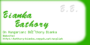 bianka bathory business card